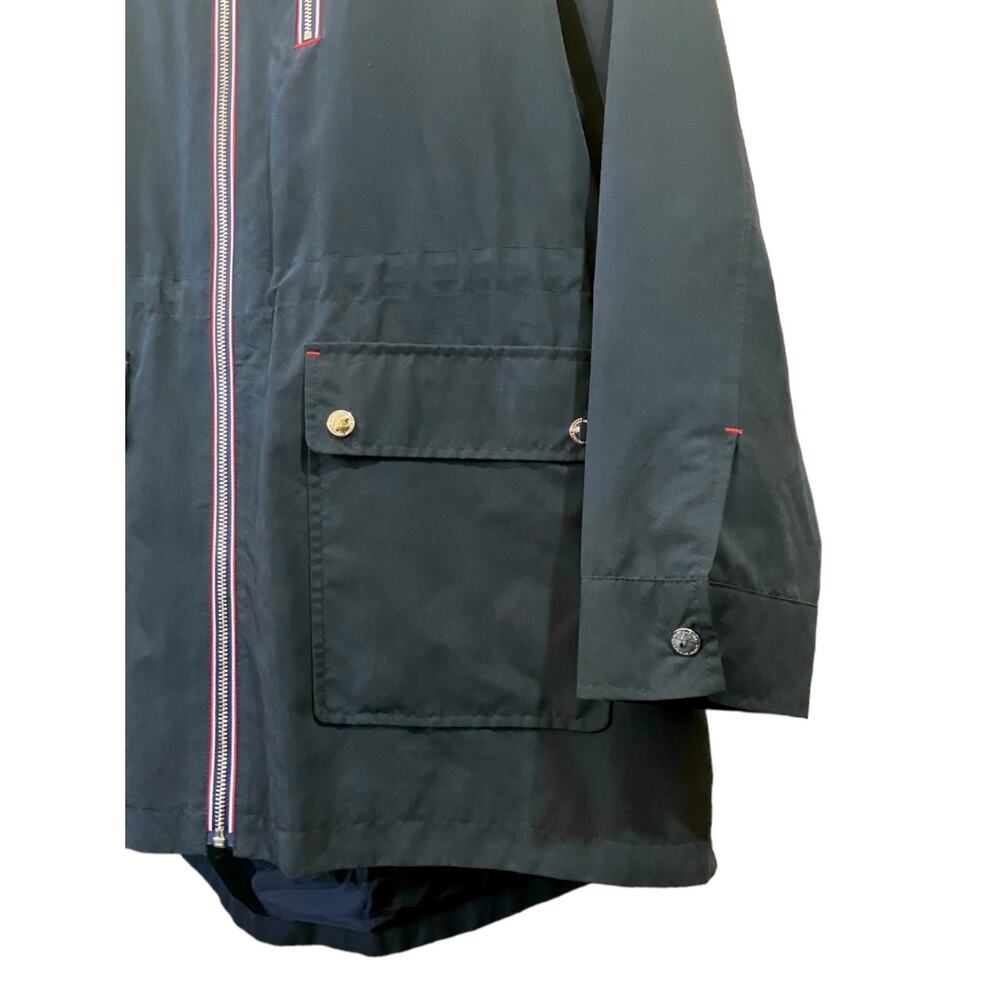 Tommy Hilfiger Women's Navy Full Zip Storm Jacket w/ Hood Pockets | Size L EUC - Picture 12 of 16